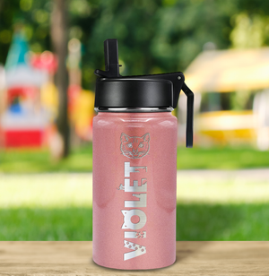 Girls Personalized Rose Gold 12oz Wide Mouth Water Bottle