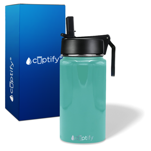 Personalized Seafoam Gloss 12oz Wide Mouth Water Bottle