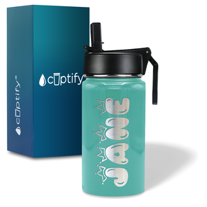 Girls Personalized Seafoam Gloss 12oz Wide Mouth Water Bottle