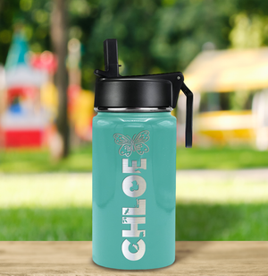 Girls Personalized Seafoam Gloss 12oz Wide Mouth Water Bottle