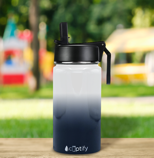 Cuptify Personalized Laser Engraved on Snowy Mountains Ombre 12 oz Sports Bottle
