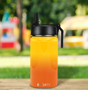 12oz Sunrise Ombre Wide Mouth Water Bottle With Straw Lid