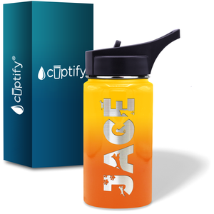 Cuptify Boys Personalized Laser Engraved on Sunrise Ombre 12 oz Bottle