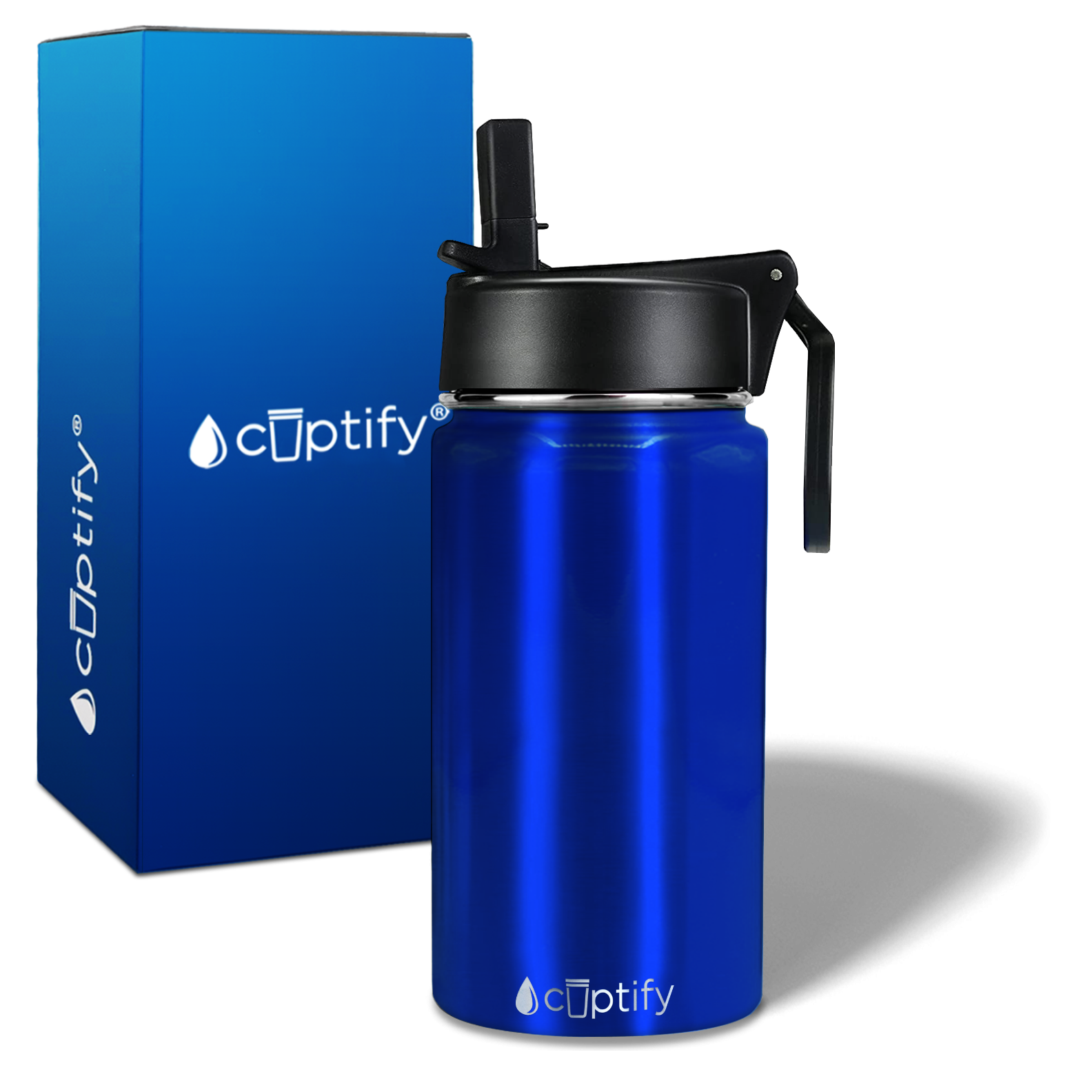 Blue Translucent 12oz Wide Mouth Water Bottle