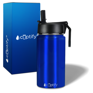 Blue Translucent 12oz Wide Mouth Water Bottle