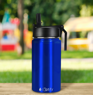 Blue Translucent 12oz Wide Mouth Water Bottle