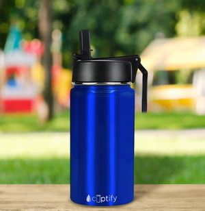 Personalized Blue Translucent 12oz Wide Mouth Water Bottle