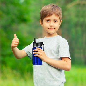 Blue Translucent 12oz Wide Mouth Water Bottle