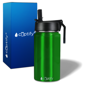 Personalized Green Translucent 12oz Wide Mouth Water Bottle