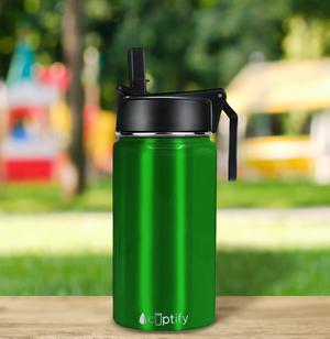 Personalized Green Translucent 12oz Wide Mouth Water Bottle