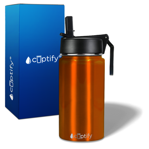 Personalized Orange Translucent 12oz Wide Mouth Water Bottle
