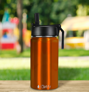 Personalized Orange Translucent 12oz Wide Mouth Water Bottle