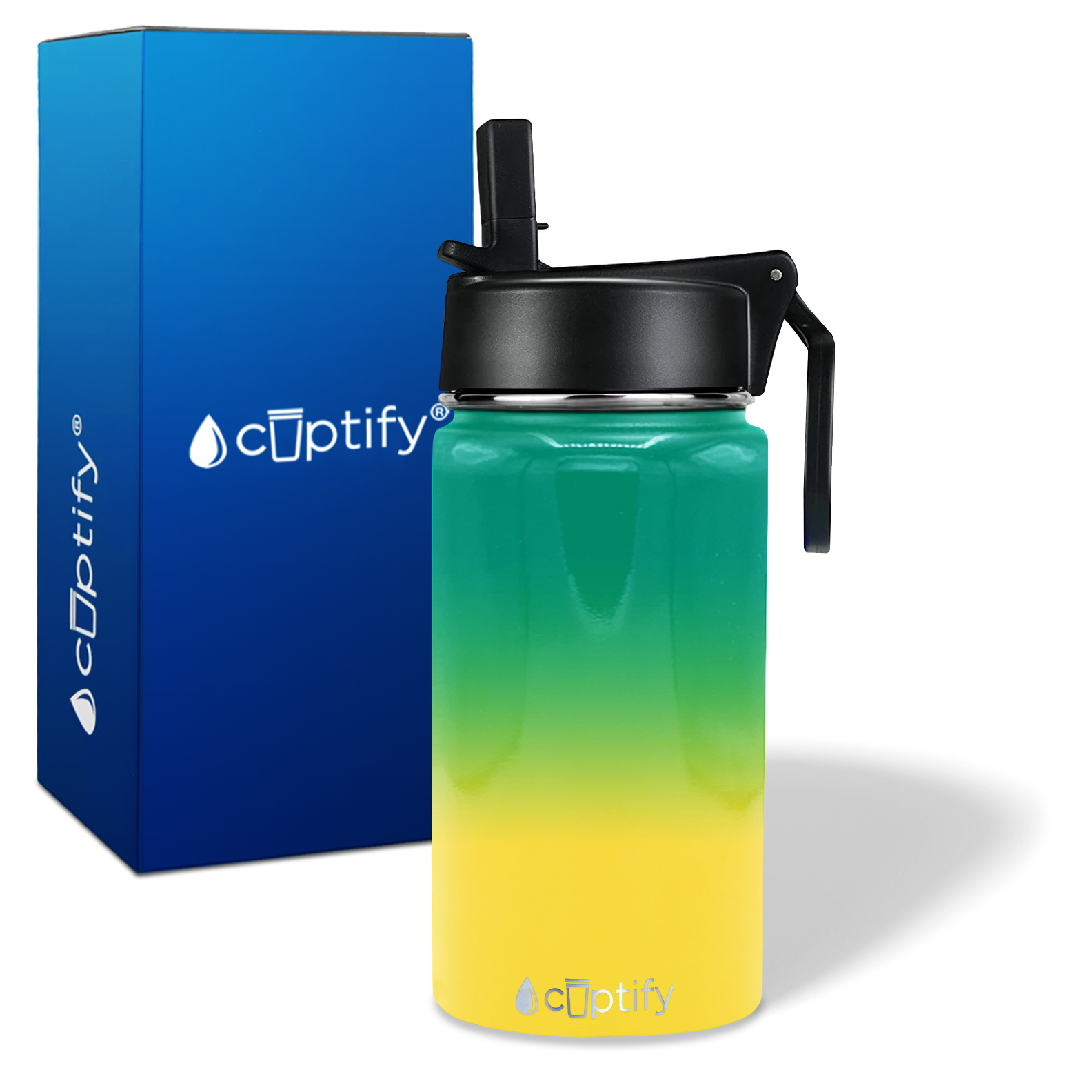 Personalized Tropical Ombre 12oz Wide Mouth Water Bottle