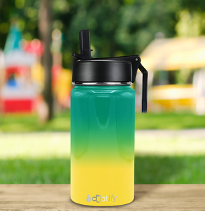 12oz Tropical Ombre Wide Mouth Water Bottle With Straw Lid