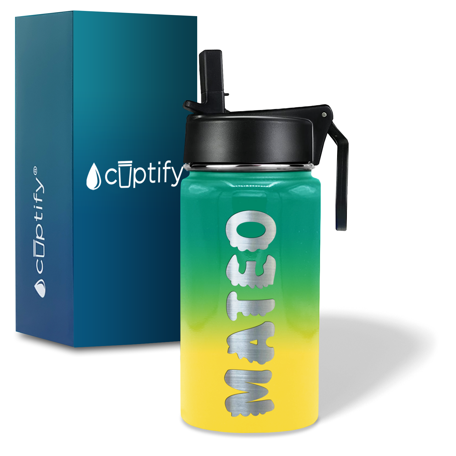 Boys Personalized Tropical Gloss 12oz Wide Mouth Water Bottle