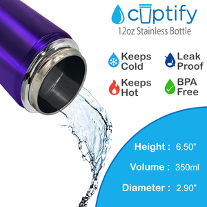 Purple Translucent 12oz Wide Mouth Water Bottle