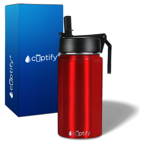 Personalized Red Translucent 12oz Wide Mouth Water Bottle