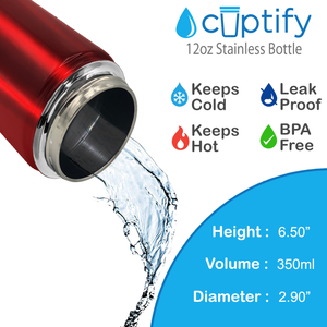 Personalized Red Translucent 12oz Wide Mouth Water Bottle