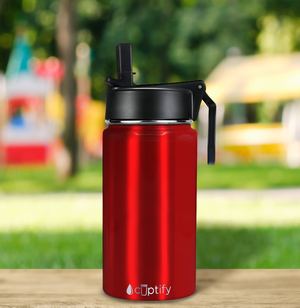 Red Translucent 12oz Wide Mouth Water Bottle