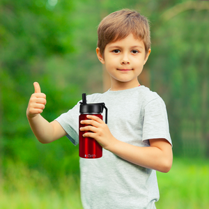 Personalized Red Translucent 12oz Wide Mouth Water Bottle