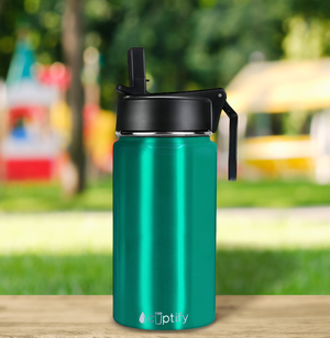 Personalized Teal Translucent 12oz Wide Mouth Water Bottle