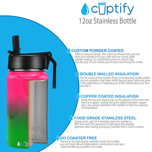Personalized Watermelon Ombre 12oz Wide Mouth Water Bottle