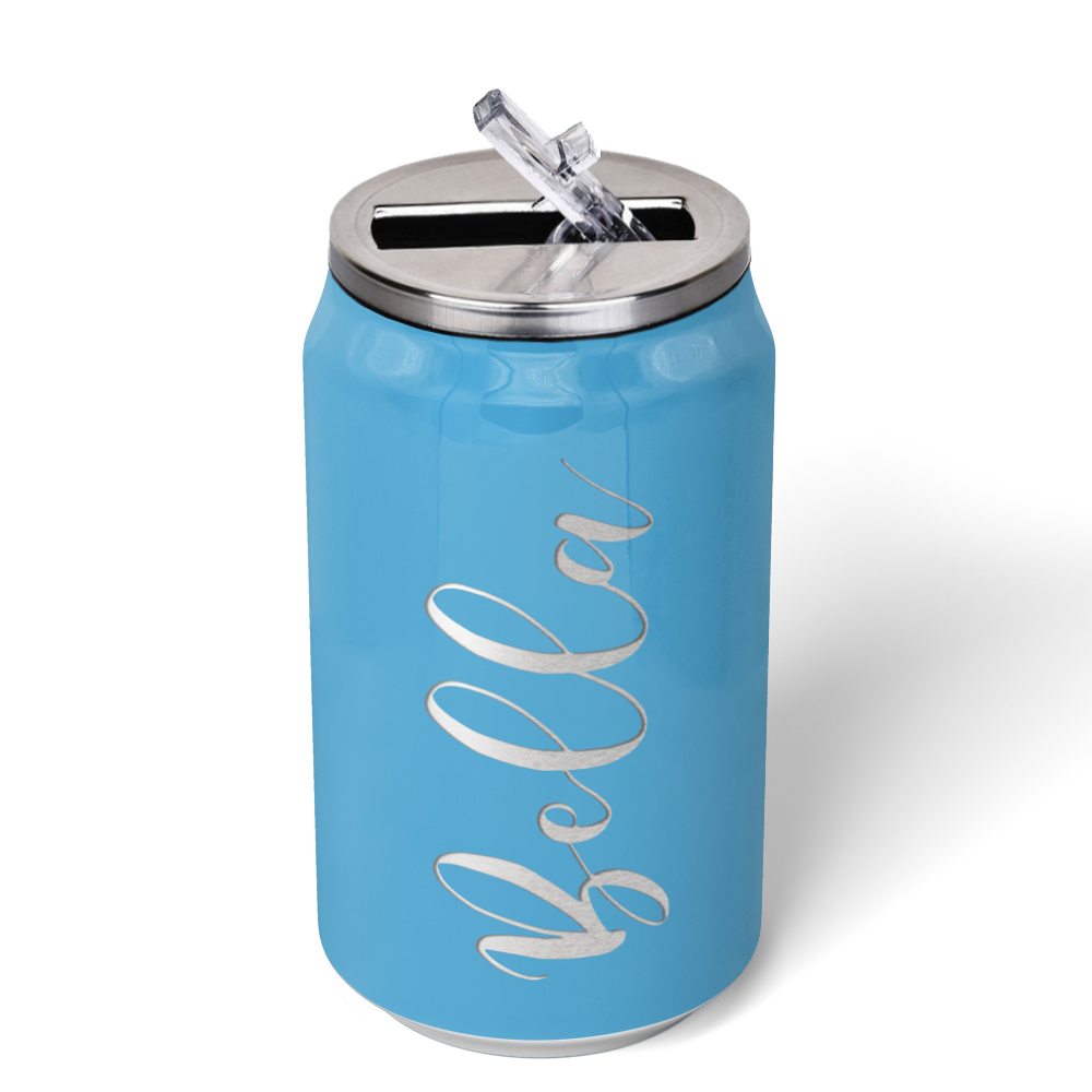 Cuptify Personalized on Baby Blue Gloss 12 oz Cola Can Bottle