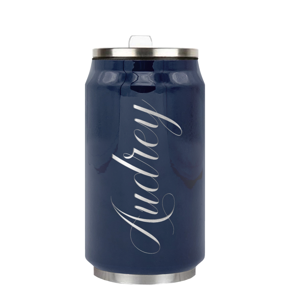 Cuptify Personalized on Blue Gray Gloss 12 oz Cola Can Bottle