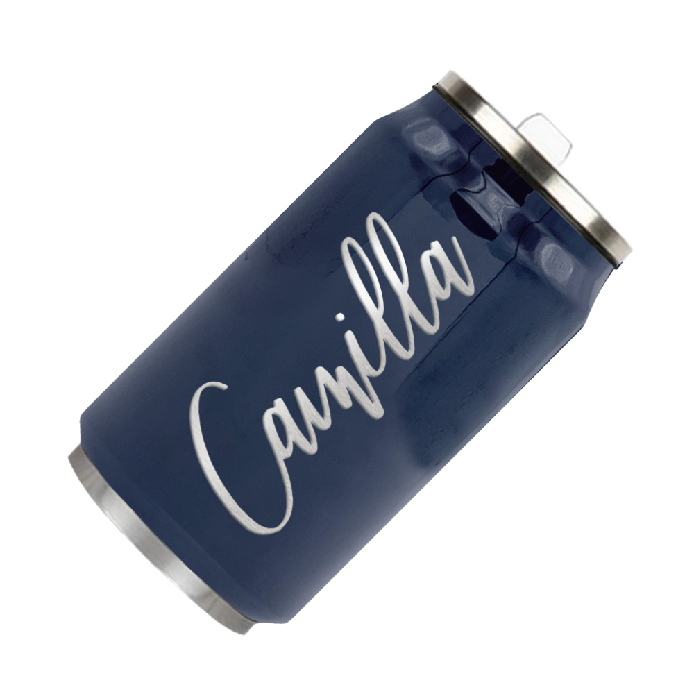 Cuptify Personalized on Blue Gray Gloss 12 oz Cola Can Bottle