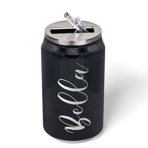 Cuptify Personalized on Black Gloss 12 oz Cola Can Bottle