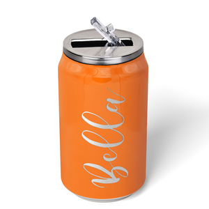 Cuptify Personalized on Bright Orange Gloss 12 oz Cola Can Bottle