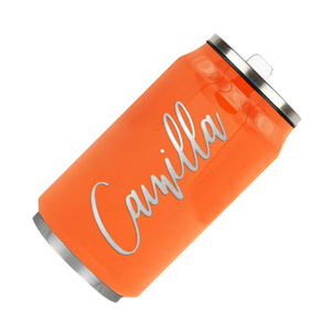 Cuptify Personalized on Bright Orange Gloss 12 oz Cola Can Bottle