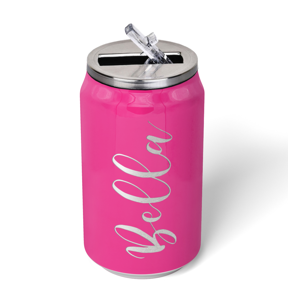 Cuptify Personalized on Bright Pink Gloss 12 oz Cola Can Bottle