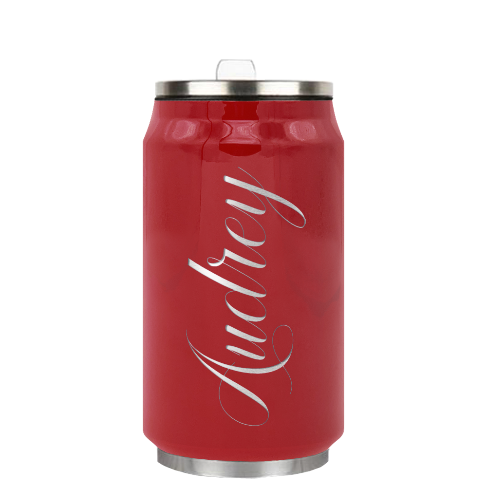 Cuptify Personalized on Blood Red Gloss 12 oz Cola Can Bottle