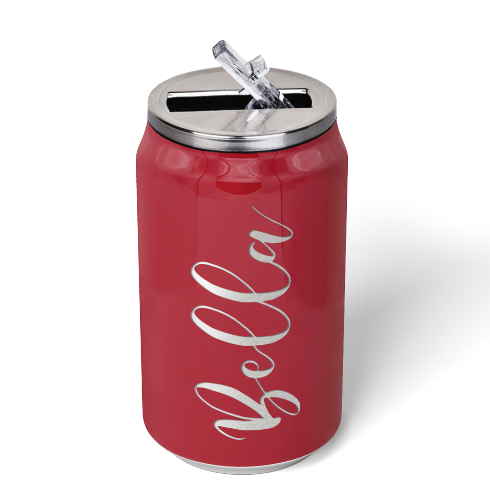 Cuptify Personalized on Blood Red Gloss 12 oz Cola Can Bottle