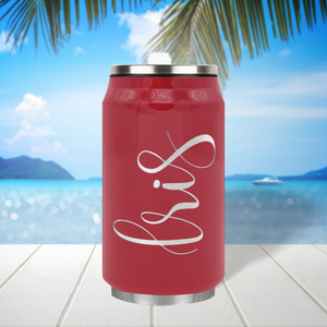 Cuptify Personalized on Blood Red Gloss 12 oz Cola Can Bottle