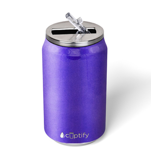 Purple Glitter 12oz Cola Can Bottle