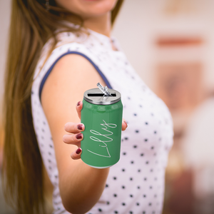 Cuptify Personalized on Kelly Green Gloss 12 oz Cola Can Bottle