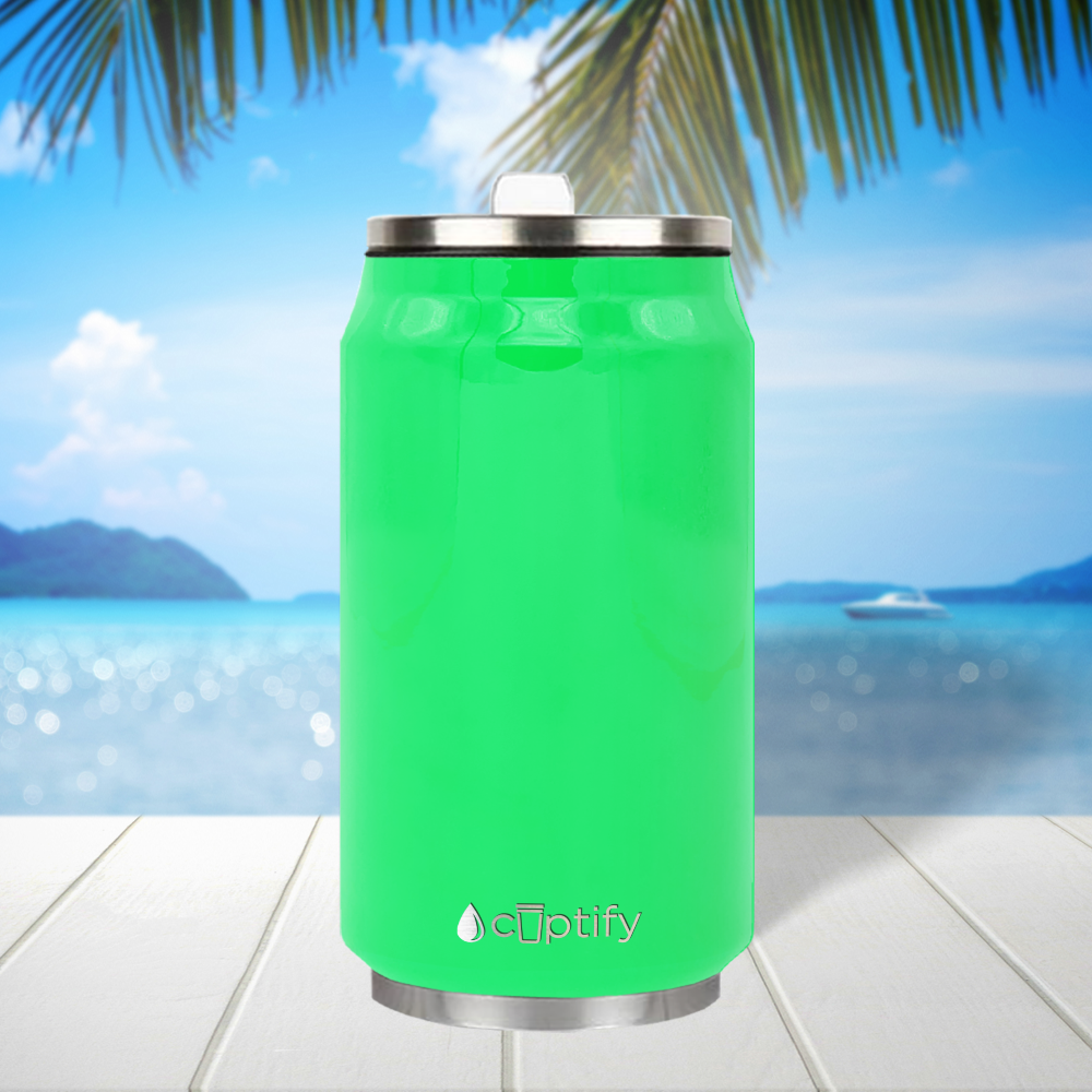 Neon Green Gloss 12oz Cola Can Bottle