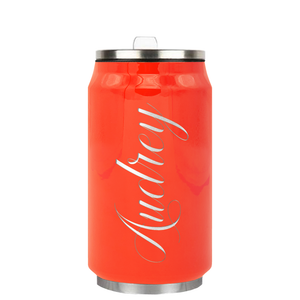 Cuptify Personalized on Orange Gloss 12 oz Cola Can Bottle