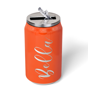 Cuptify Personalized on Orange Gloss 12 oz Cola Can Bottle