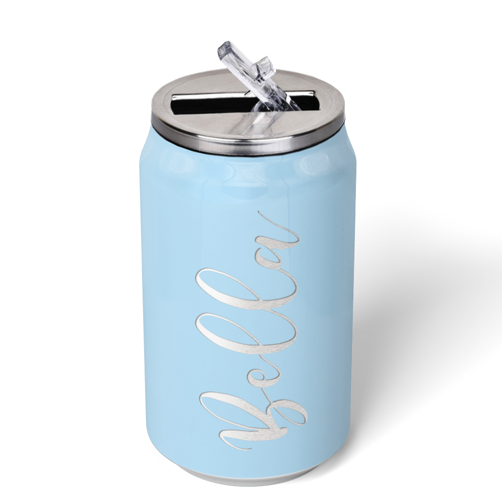 Cuptify Personalized on Pastel Blue Gloss 12 oz Cola Can Bottle