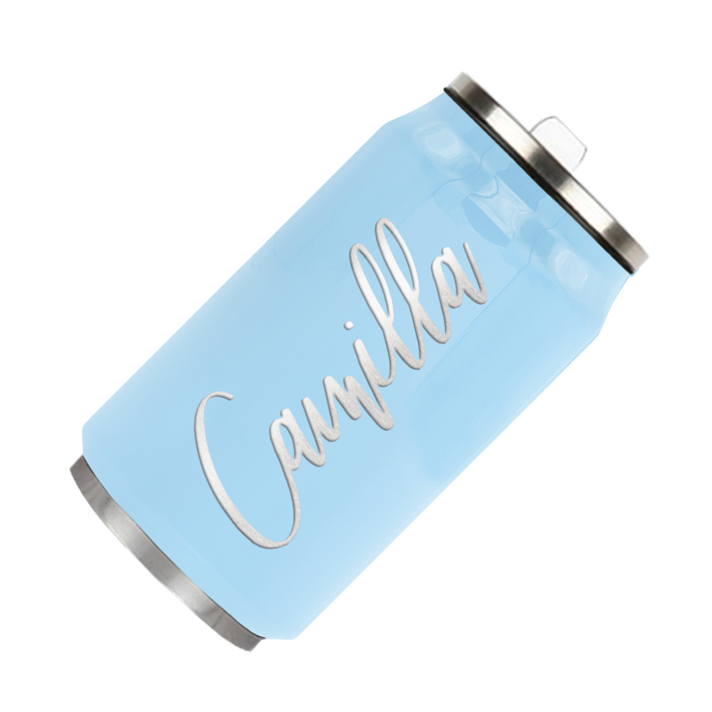 Cuptify Personalized on Pastel Blue Gloss 12 oz Cola Can Bottle