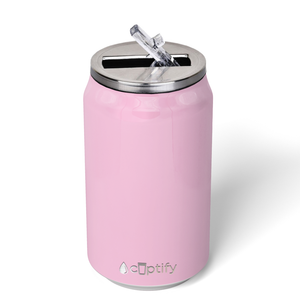 Pastel Pink Gloss 12oz Cola Can Bottle