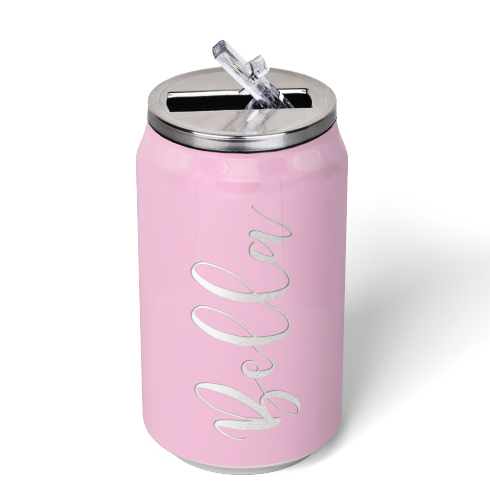Cuptify Personalized on Pastel Pink Gloss 12 oz Cola Can Bottle