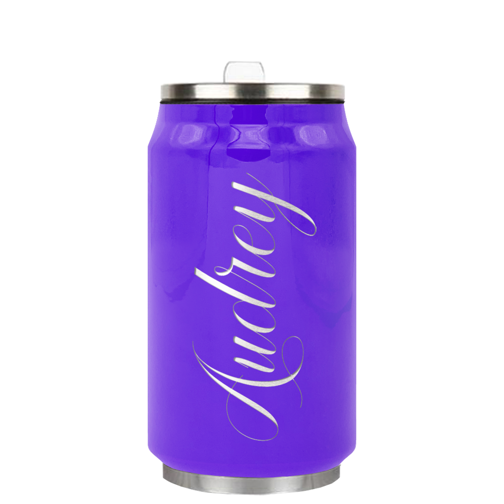 Cuptify Personalized on Purple Gloss 12 oz Cola Can Bottle