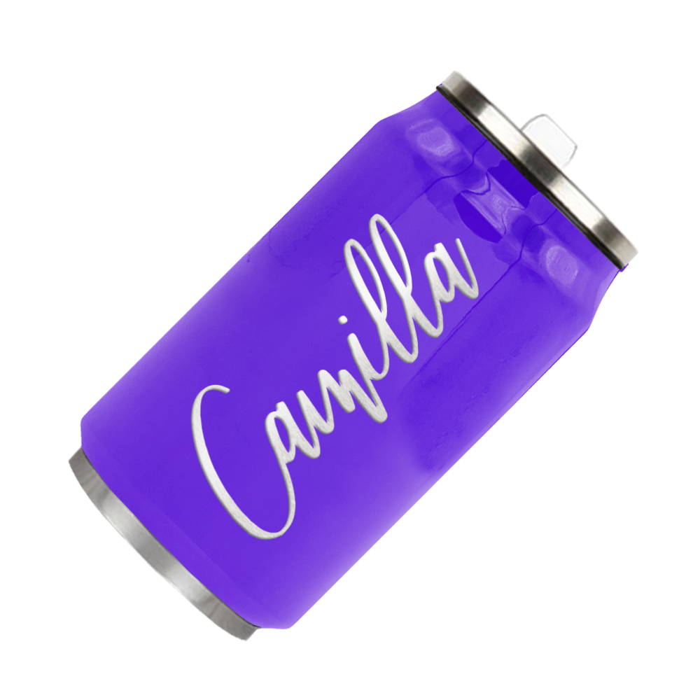 Cuptify Personalized on Purple Gloss 12 oz Cola Can Bottle
