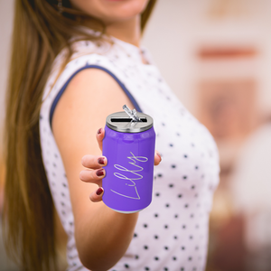 Cuptify Personalized on Purple Gloss 12 oz Cola Can Bottle
