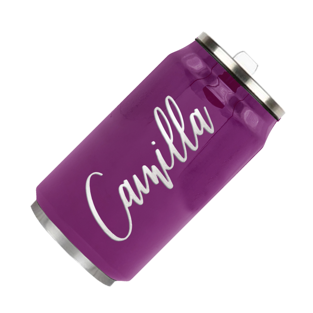 Cuptify Personalized on Plum Wine Gloss 12 oz Cola Can Bottle