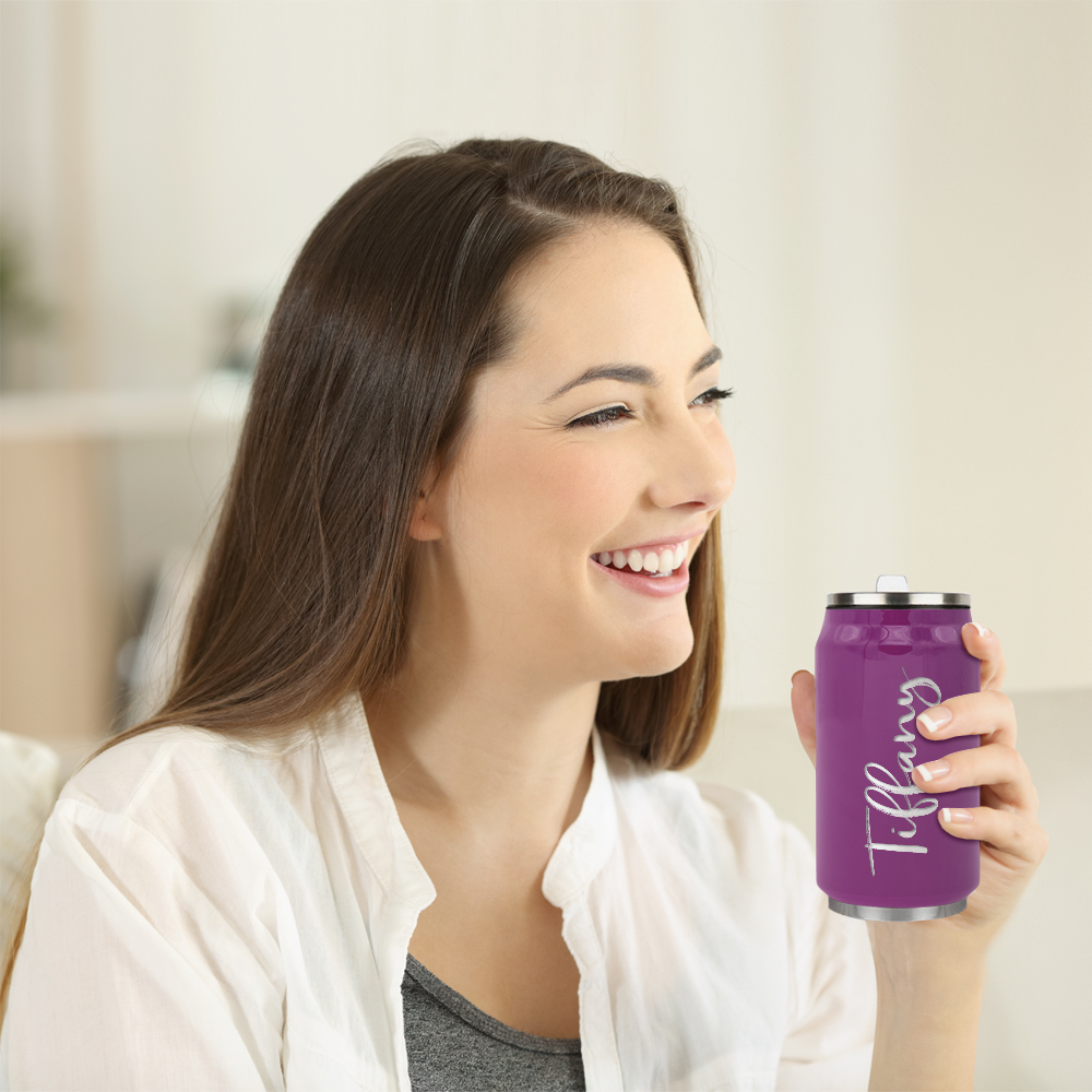 Cuptify Personalized on Plum Wine Gloss 12 oz Cola Can Bottle